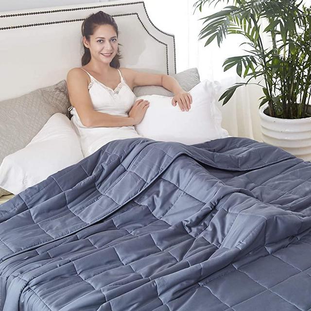 HomeSmart Products King Size Weighted Blanket 15lbs 88X104 - Ultra Soft 400 Thread Count - Washable - True King Size Comforter