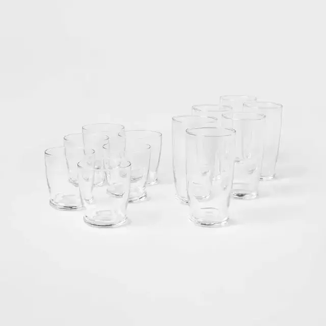 12pc Glass Lenoir Highball And Double Old Fashion Glass Set