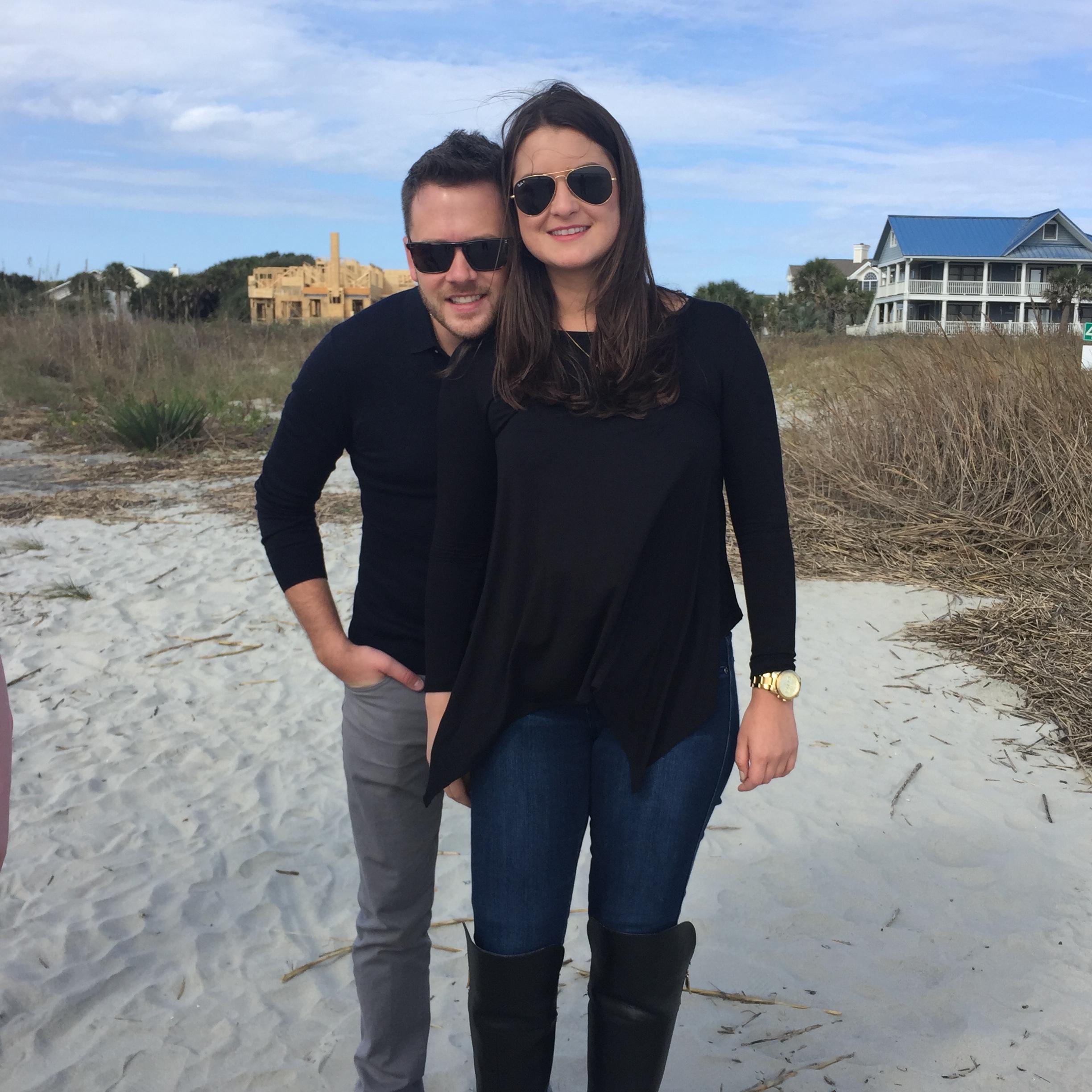 For the record, Sarah is standing on a log... This was in Charleston, SC