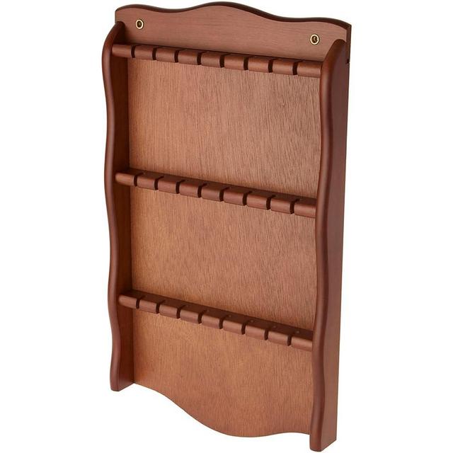 Bard's Brown Wood Wall Mountable 24 Spoon Rack, 18" H x 10.5" W x 1.5" D