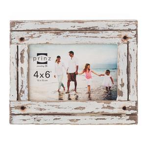 Prinz - PRINZ Homestead Wood Frame, 4 by 6-Inch, Distressed White