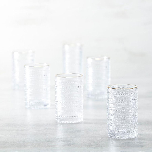 Jupiter Gold Rim Glasses, Set of 6