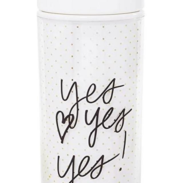 Kate Spade New York Bridal Insulated Tumbler with Reusable Straw, 20 Ounce Acrylic Travel Cup with Lid, Yes Yes Yes (Gold Dots)
