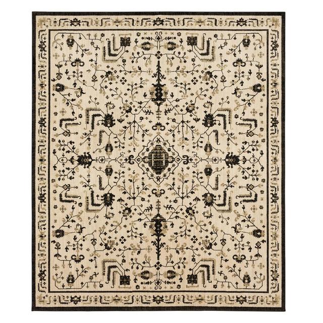10'x12' Albion Persian Style Rug Cream/Black - Threshold™: Traditional Floral, Low Pile, Indoor Area Rug