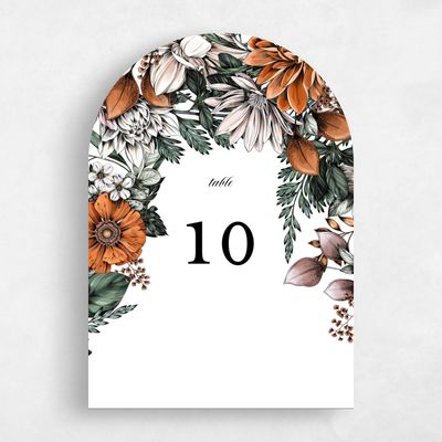 Orange Arch Wedding Table Number - Gardner