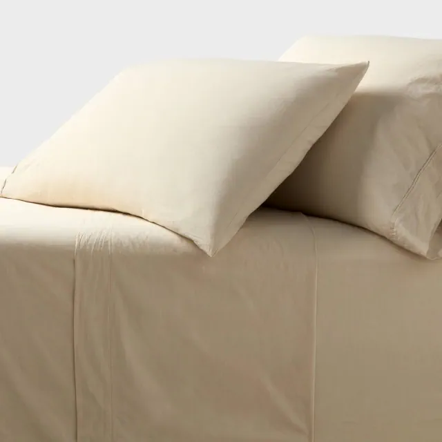 King Organic Percale Sheet Set Khaki Malange - Threshold™