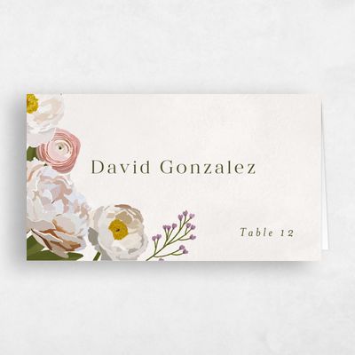 Beige Wedding Place Card - Verano