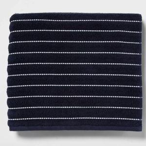 Performance Plus Bath Towel Navy Striped