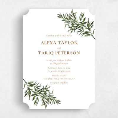White Ticket Wedding Invitation - Keely Classic