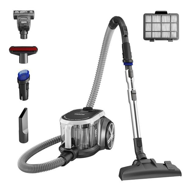 EUREKA Bagless Canister Vacuum Cleaner, Lightweight Vac for Carpets and Hard Floors, Silver with Black