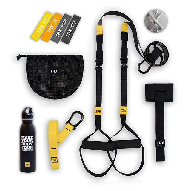 TRX Go Bundle: Includes Go Suspension Trainer, Training X-Mount, Training Set of 4 Mini Bands & TRX Training Stainless Steel Water Bottle