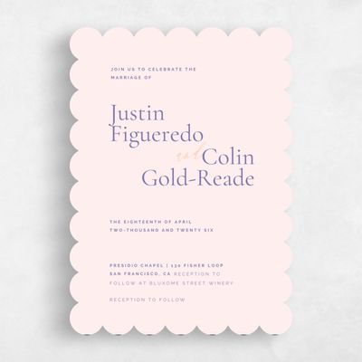 Pink Scalloped Wedding Invitation - Violetta Classic