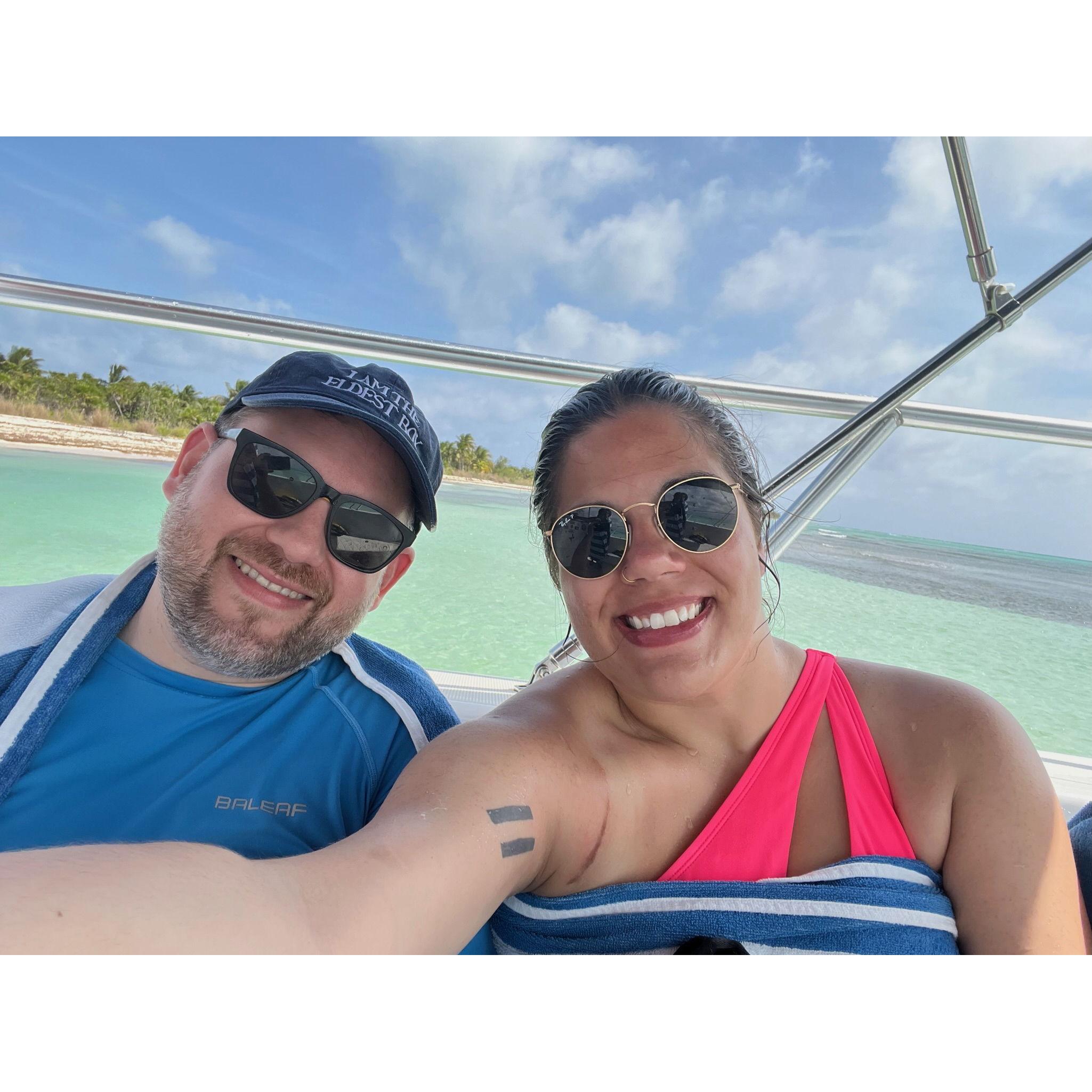 Snorkeling in Cozumel (first Bailey family vacation for Bob)