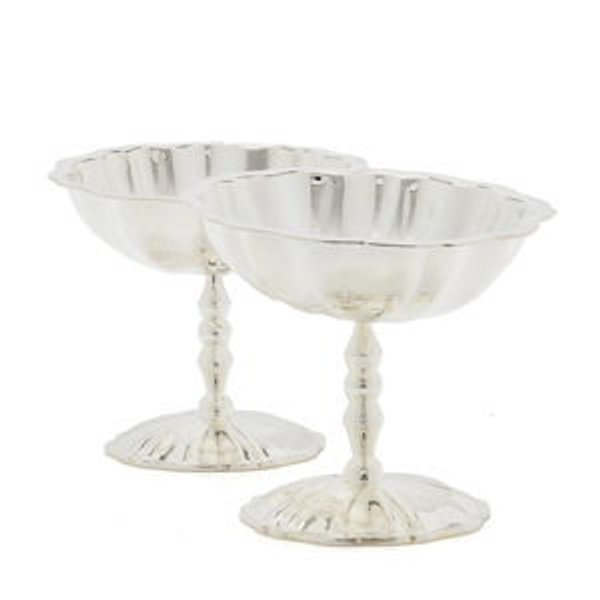 Set-of-Two Silver-Plated Champagne Coupes