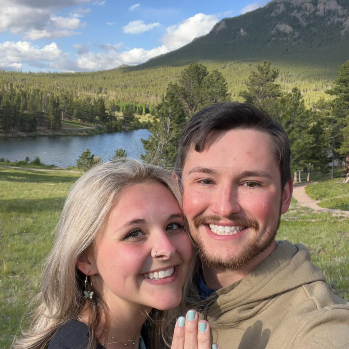 We got engaged at Lily Lake in Colorado!