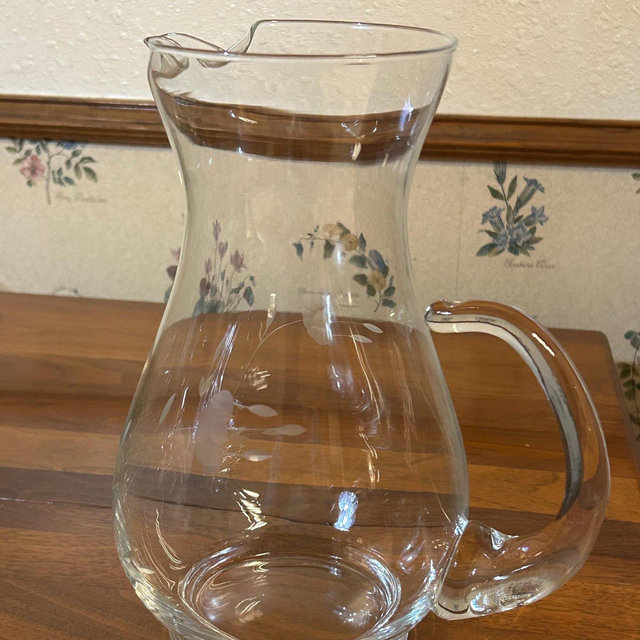 Vintage Princess House Crystal Pitcher - 10 1/4" Tall - Clear Glass Water Juice Server
