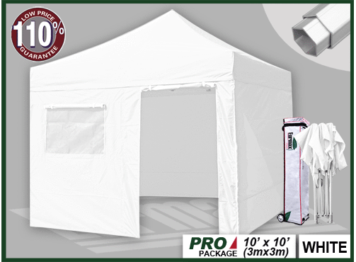 PRO 10x10 Pop Up Tent + 4 Zipper Walls