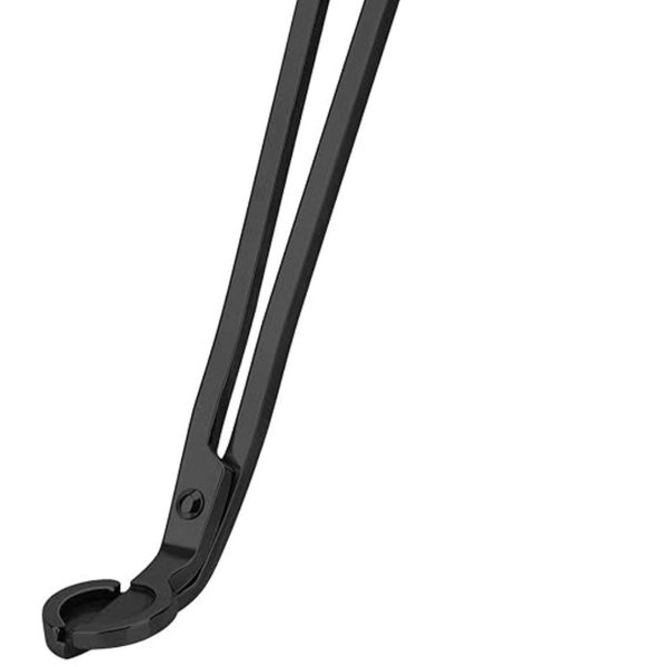 CHEFBEE Candle Wick Trimmer, Polished Stainless Steel Wick Clipper Cutter, Scissors, Reaches Deep Into Candles to Cut Spent Cord, Allow Cleaner Burn and Prevent Soot Buildup (Black)
