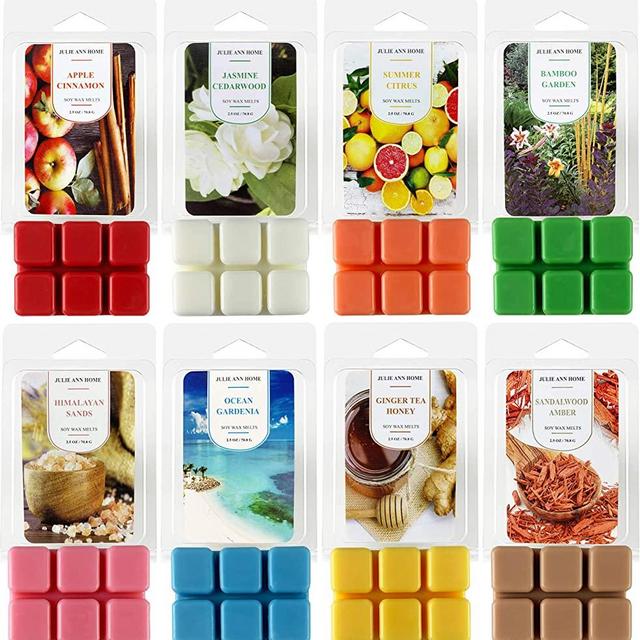 Hand-Poured Scented Soy Wax Melts | Set of 8 Assorted 2.5oz Wax Cubes/Tarts | Home Fragrance for Candle Wax Warmer | Bulk Value Pack