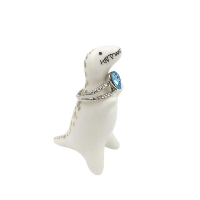 Miniature Ceramic T-Rex Dinosaur Ring Holder,Home Accent Desktop Decoration