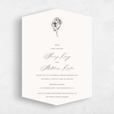 Beige Diamond Wedding Invitation - Lyra Portrait