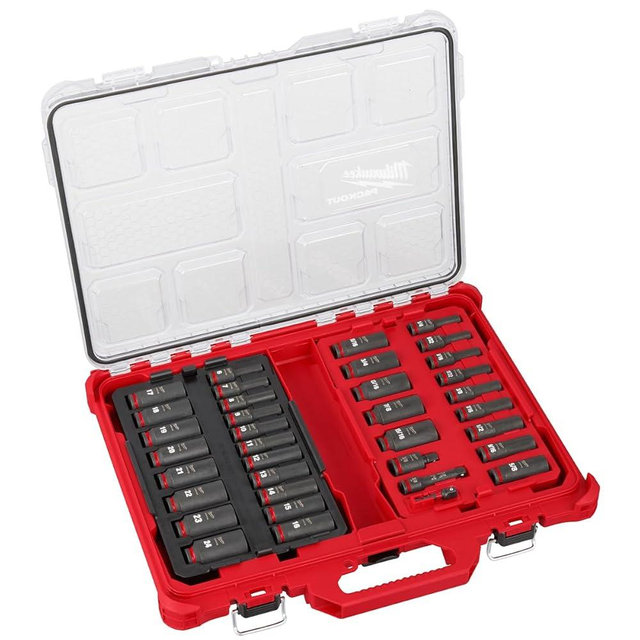 Milwaukee Electric - Shockwave Impact Duty. Socket 3/8. DR 36PC PACKOUT