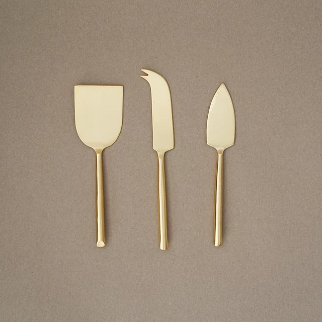 Matte Gold Cheese Knives | Set of 3