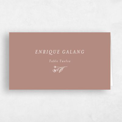 Café au Lait, Brown Wedding Place Card - Miette