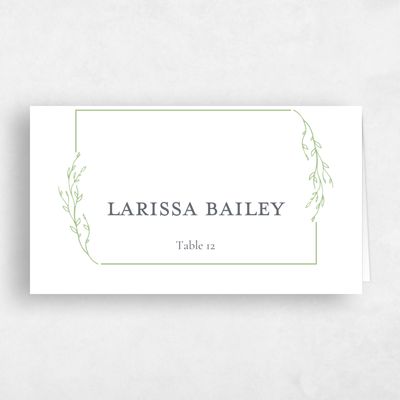 White Wedding Place Card - Normandy
