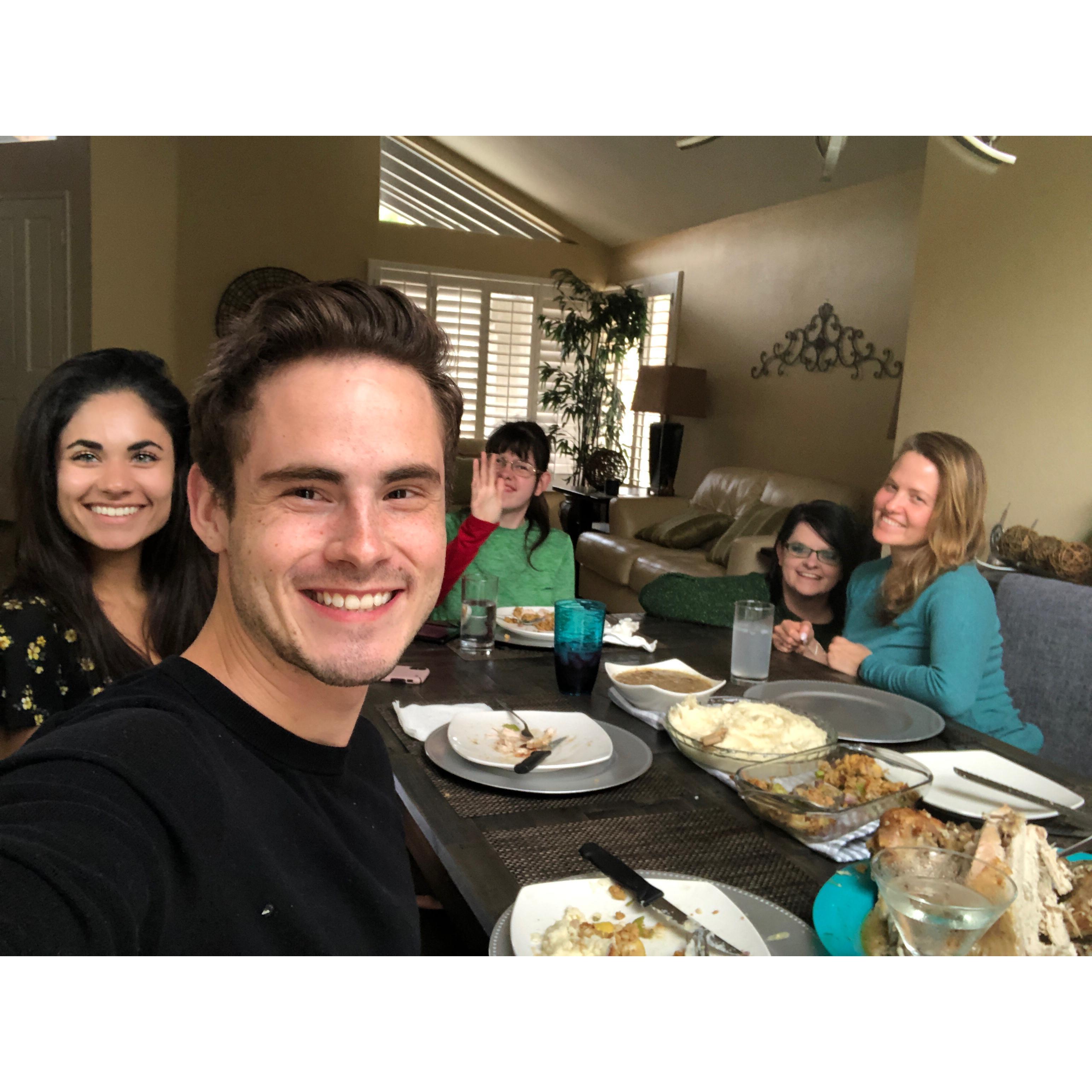 Dinner with Alan's family in California right after the quarantine started.