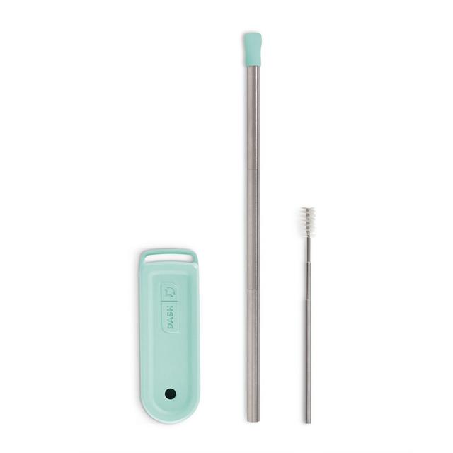 Dash® Collapsible Magnetic Super Straw with Case in Aqua