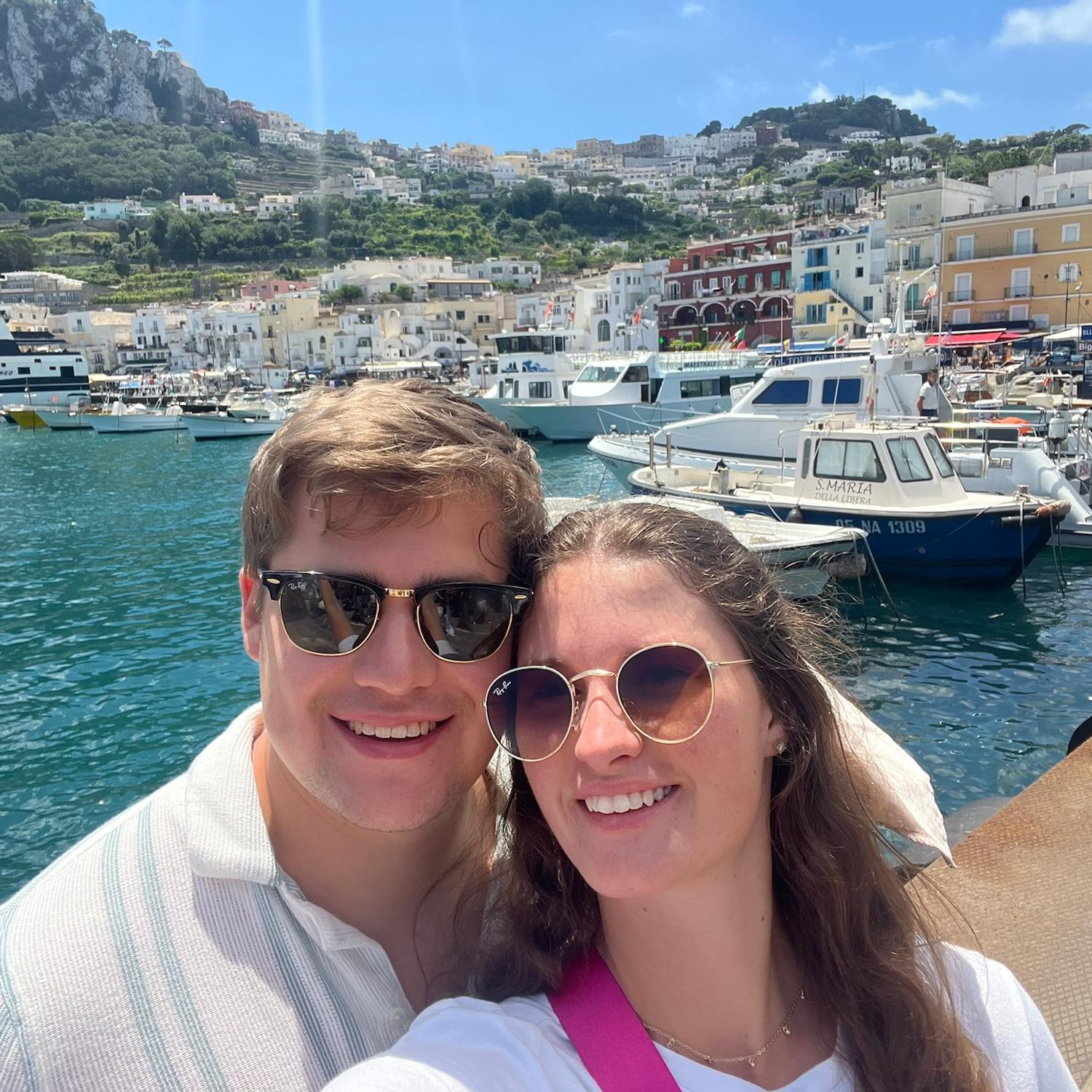 Getting off the ferry in Capri