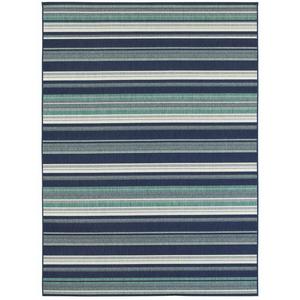 allen + roth Syden Oasis Blue Rectangular Indoor/Outdoor Machine-Made Coastal Area Rug (Common: 5 x 7; Actual: 5.3-ft W x 7.4-ft L)