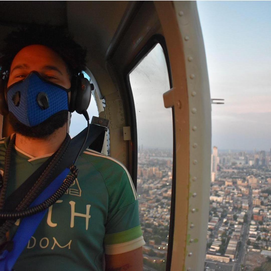 2020: Helicopter ride over NYC, as marc was travel nursing and we celebrated his 30th Birthday
