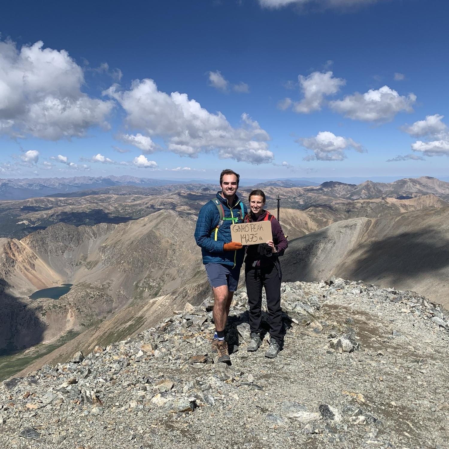 Our first two Colorado 14ers - Grays and Torreys Peaks. We have a painting of them hanging in our apartment.