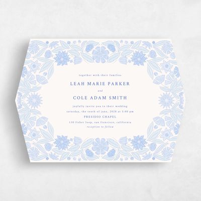 Blue Diamond Wedding Invitation - Juliet Landscape