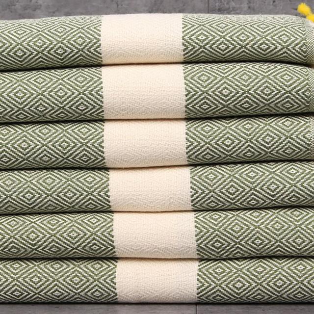 Handwoven Dish Towel, Monogram Tea Towel, Khaki Green Towel, Diamond Towel, 20x36 Inches Gift For Him, Turkey Towel, Gift Towel,