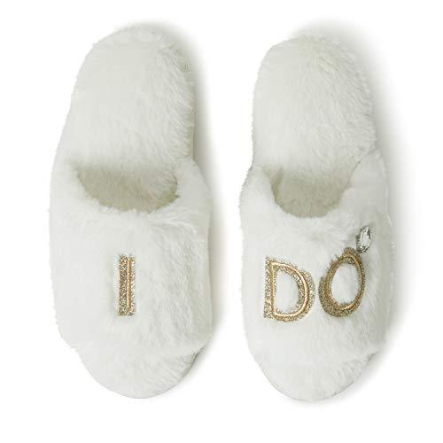 Dearfoams Women's Novelty Bridal Slide Slipper