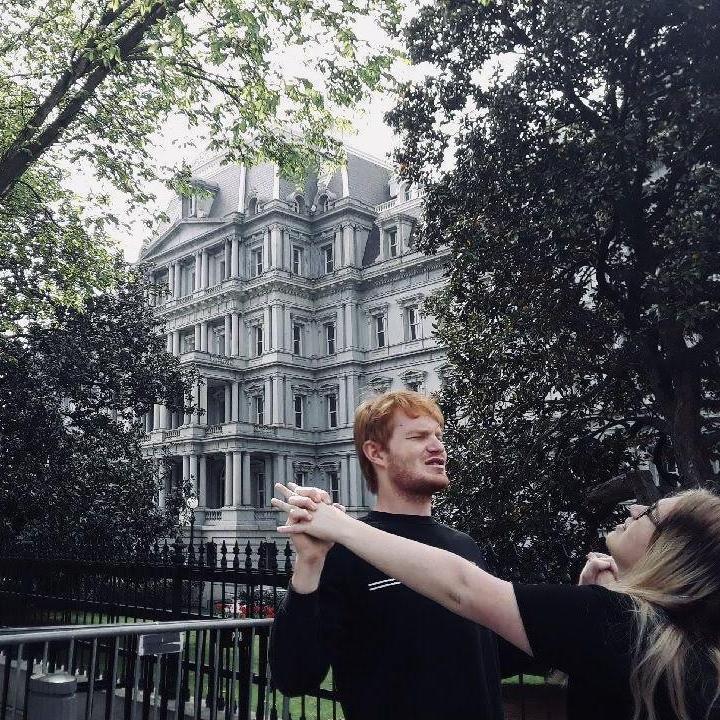 Their first trip together, Washington D.C. They saw an open heart surgery on that trip, and a classmate was trying to get picture of the building behind them. April 2018