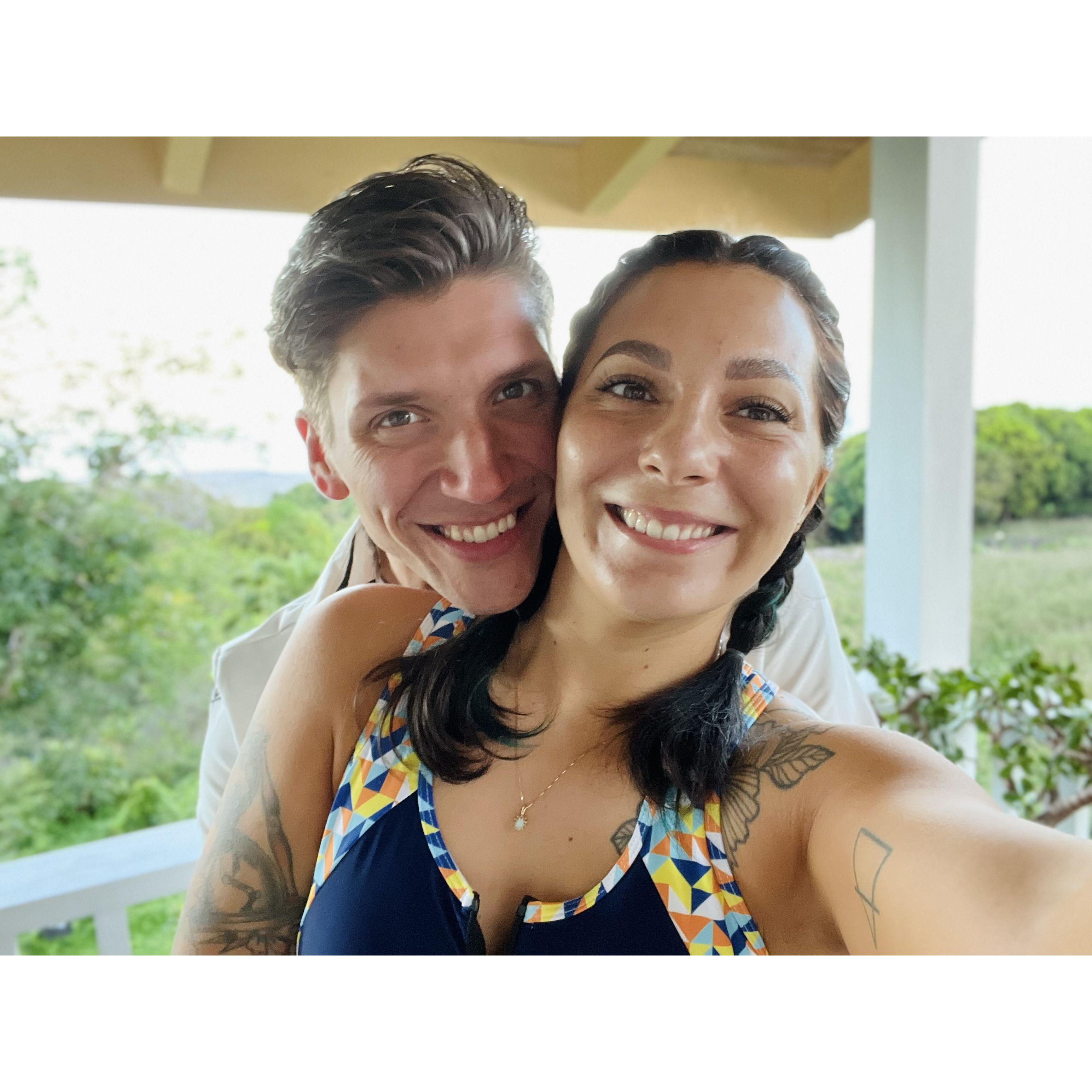 Our first trip to Hawaii before a day of snorkeling!