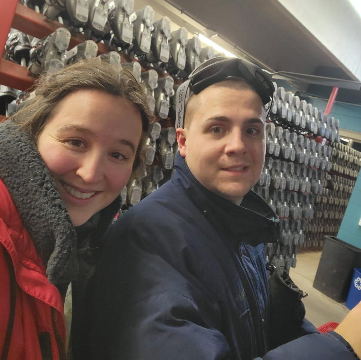 Our first and last time skiing together