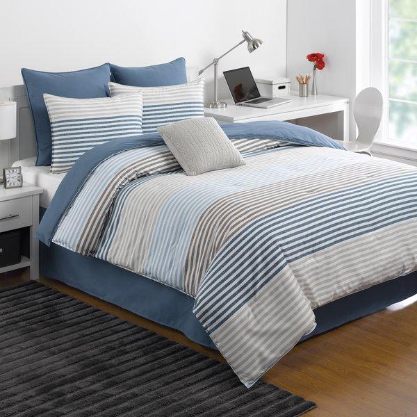 Chambray Stripe Comforter Set