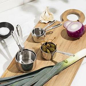 All-Clad Kitchen Accessories Stainless Steel Measuring Cup Set 5 Piece Cookware, Pots and Pans, Dishwasher Safe Silver