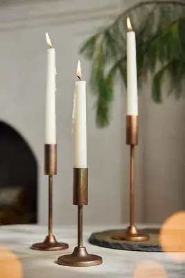 Burnished Copper Taper Holder