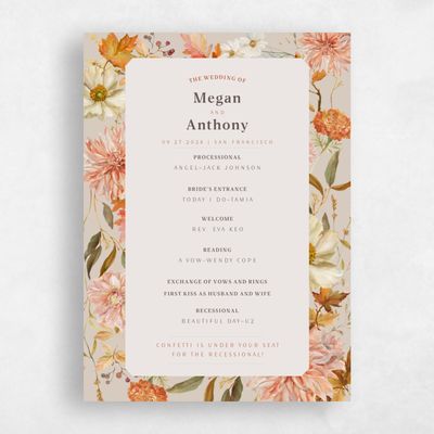 Multi-Colored Wedding Program - Lysete