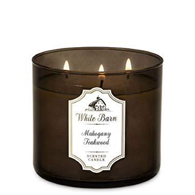 Bath & Body Works, White Barn 3-Wick Candle, Mahogany Teakwood
