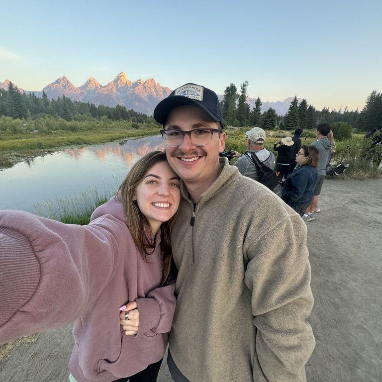 Watching the sunrise at the Grand Tetons