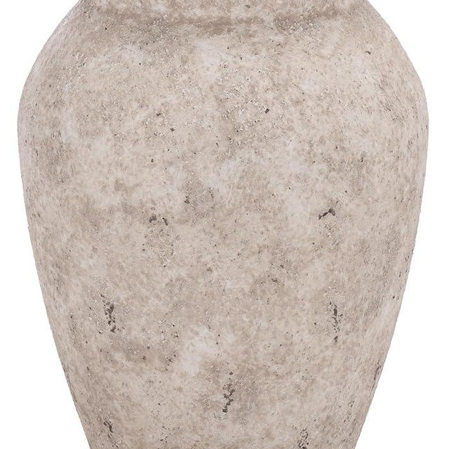SAFAVIEH Outdoor - Bolton Large Planter Pot with Drainage - Antique White Ficonstone Cement - Weather Resistant - Ideal for Patio, Garden, Backyard, 20.9" Wx 20.9" D x 29.1" H (PAT1556B)