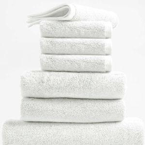 Organic Turkish Cotton White Towels, Set of 8