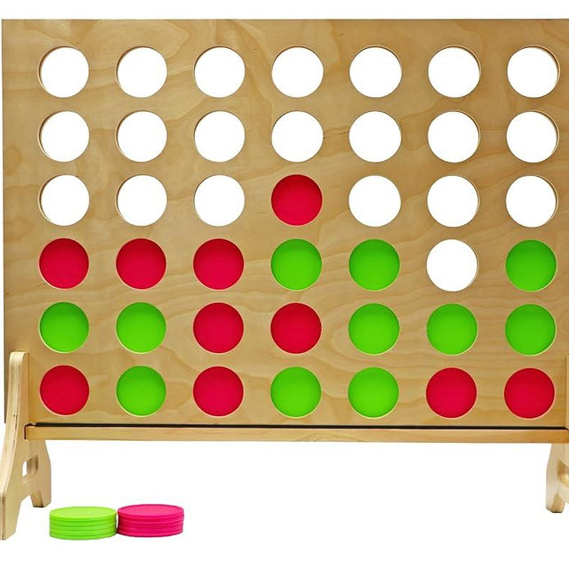 Tailgating Pros Premium Giant Four in a Row with Carrying Case - Jumbo Oversized Outdoor Yard Game - Connect Multiple Pucks in a Row to Win - Many Puck Colors Available!